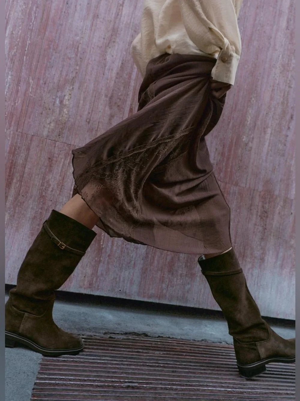 Zara Split Suede Riding Boots